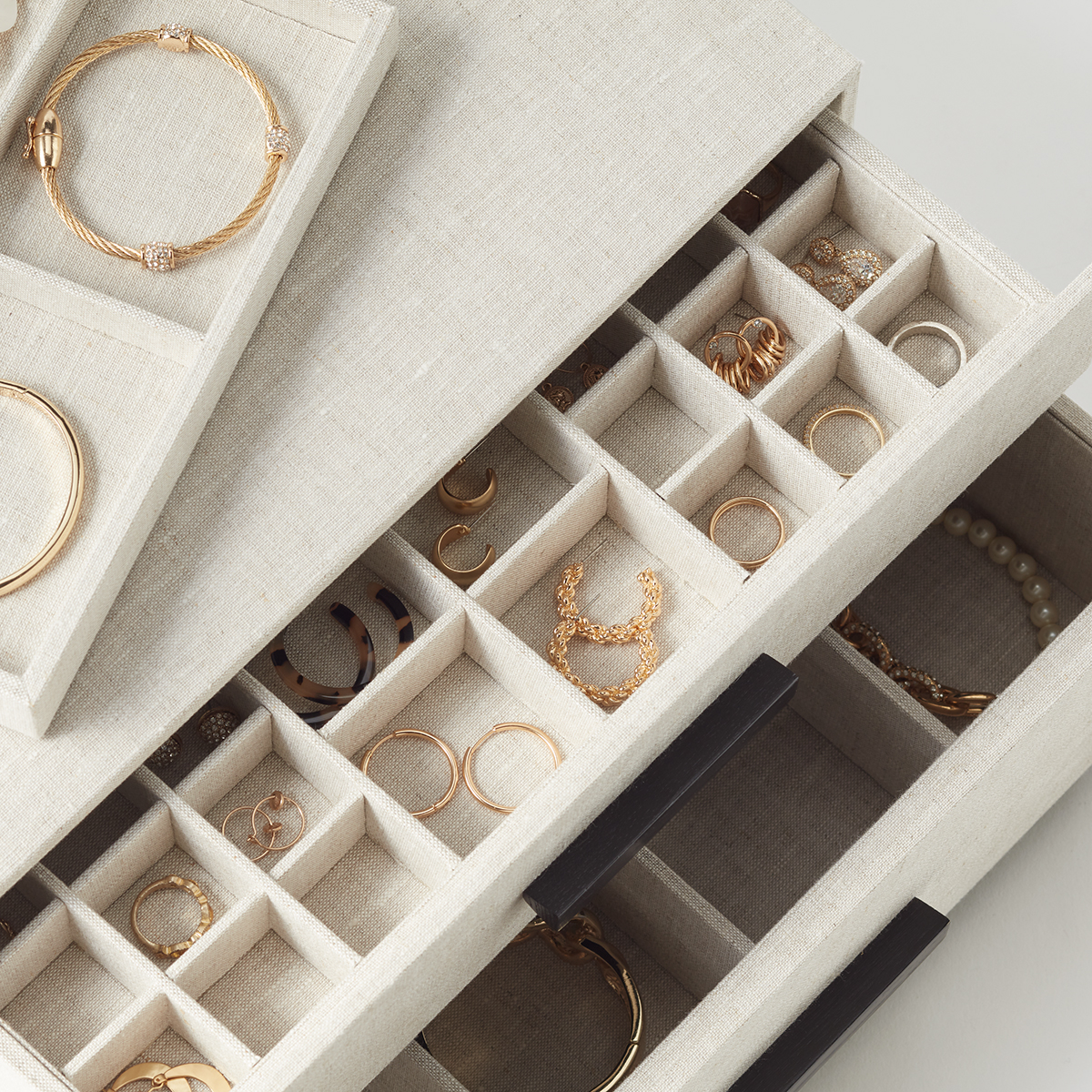 Marie Kondo 2-Drawer Linen Jewelry Box